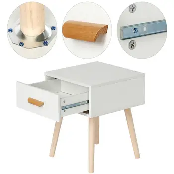 

Retro Bedside Storage Cabinet Modern Simple Bedside Table High Quality Practical Corner Cabinet Light Luxury Bedside Table HWC