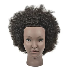 ABVP афро натуральные настоящие человеческие волосы манекен тренировочная голова 10 дюймов человеческие волосы Парикмахерская голова куклы для парикмахера