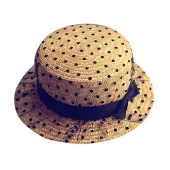 

Black Lace Sun Hats Bow Hand Made Women Straw Cap Beach Big Brim Hat Casual Girl Summer Cap 55-58Cm