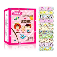 100 шт., водонепроницаемые, дышащие, ПЭ, милые, Мультяшные, клейкие повязки, повязка на рану, наклейки для первой помощи для детей