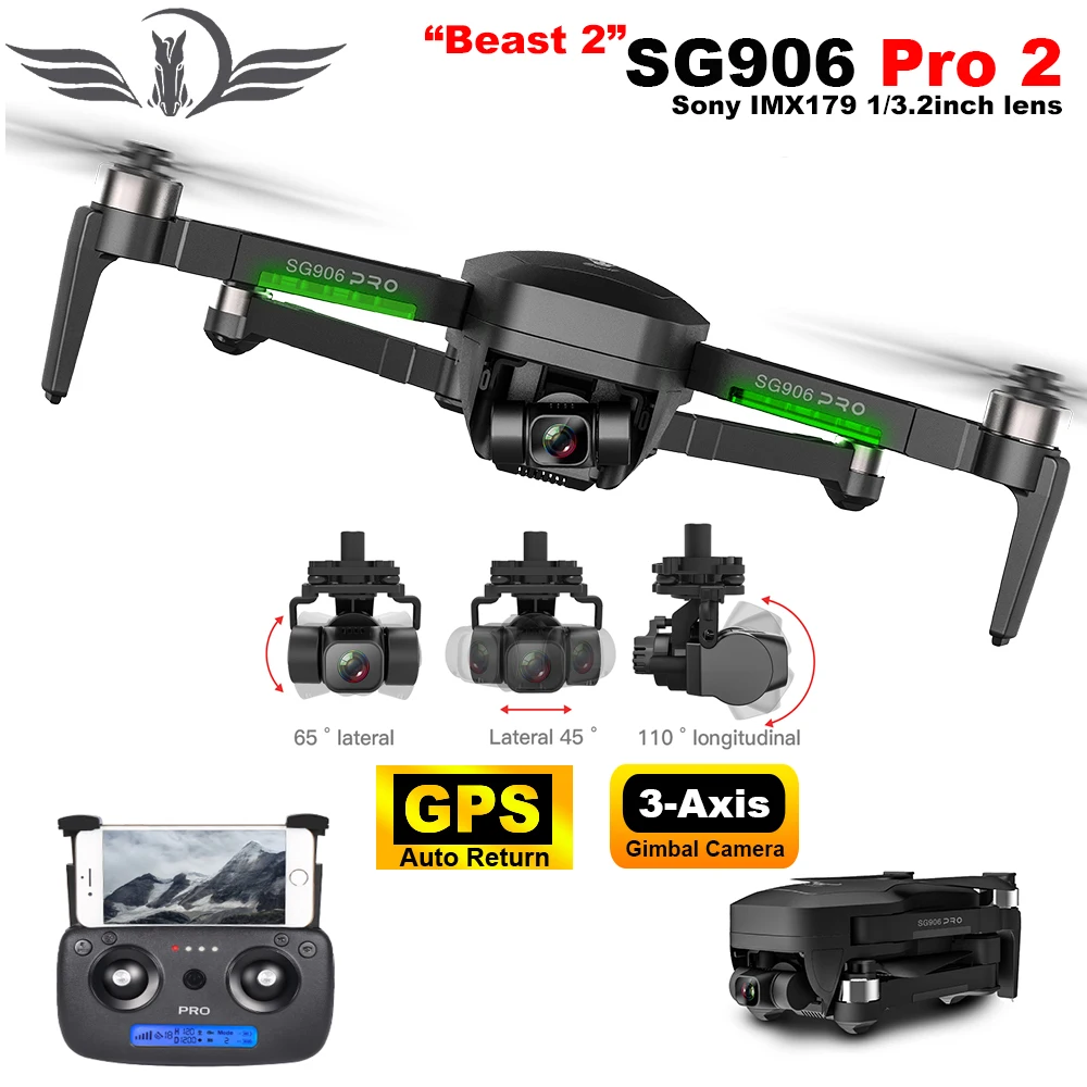 New!! SG906 PRO 2 Drone with Camera Hd Professional 4K 3-Axis Gimbal
Self-stabilization 5G WiFi FPV Brushless RC Quadcopter Drone GPS