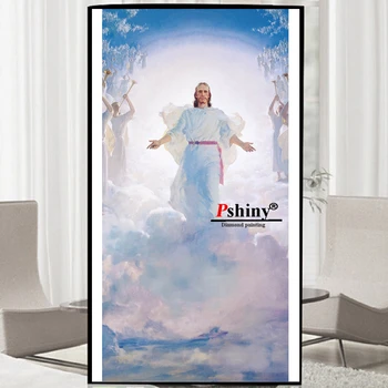 

PSHINY 5D DIY Diamond embroidery sale Jesus Christ religion Full drill round rhinestones pictures Diamond Painting new arrivals