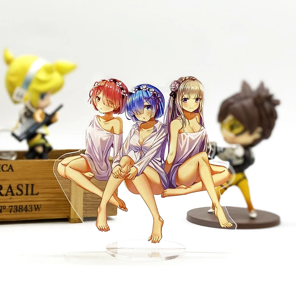

Love Thank You Re Zero Starting Life in Another World Ram Rem Emilia HF acrylic stand figure model holder cake topper anime