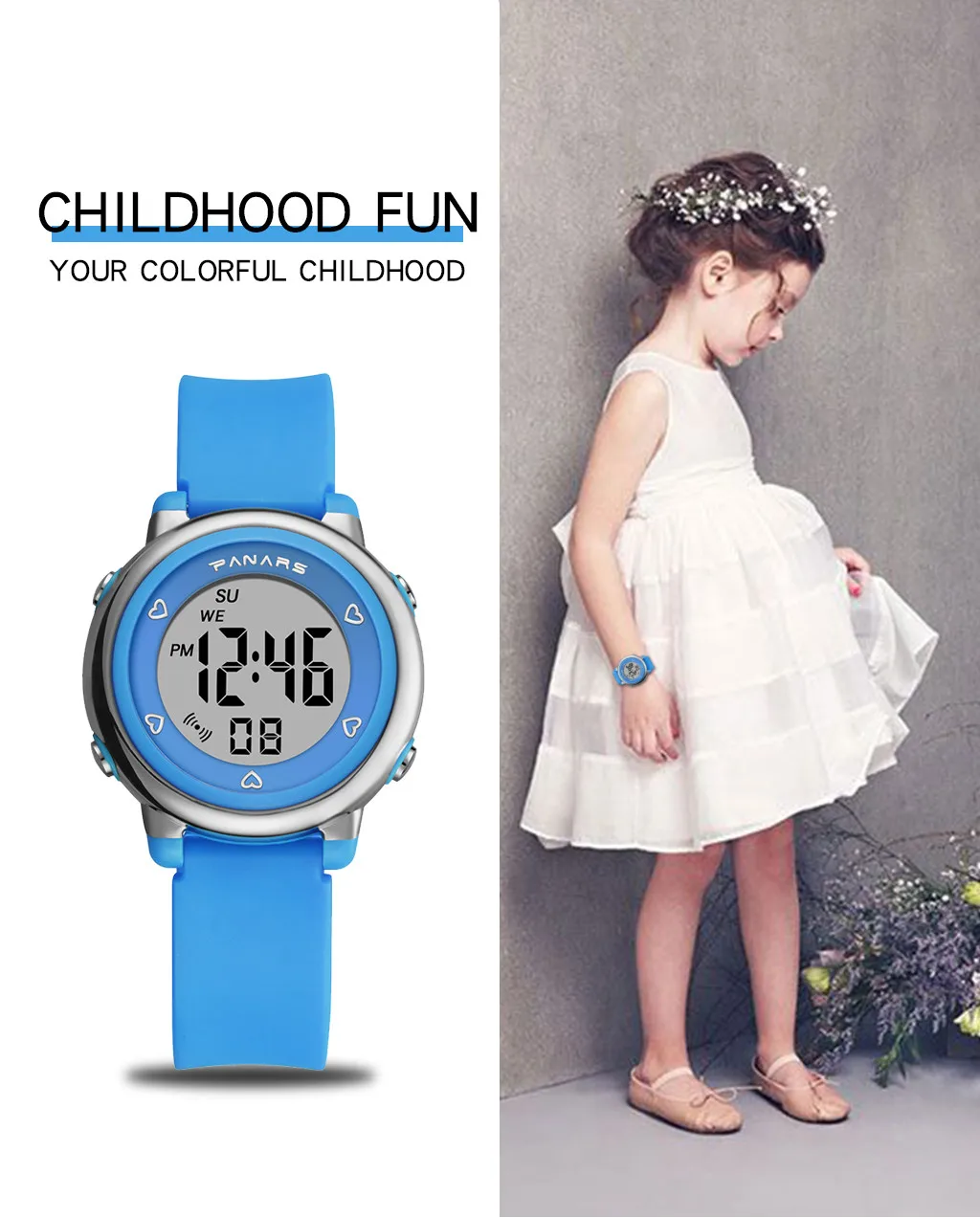 Детские часы для мальчиков и девочек, цифровые электронные часы, спортивные, для улицы, 5 бар, водонепроницаемые часы, светящийся будильник, наручные часы, подарок