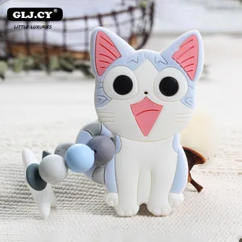 

Silicone Baby Teethers Cat Bracelet 1PC Food Grade Cat Silicone Tiny Rod Children's Goods Nurse Gift Baby Teether Toys gift Bite