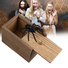 Di legno di Burla Spider Spavento Scatola Nascosta in Caso di Trucco Ascolta Joke Horror Spavento scatola di Giocattoli Interessanti come Regalo per il Bambino 2020 di VENDITA CALDA