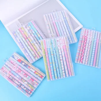 

10 Color Set Creative Stationery Fresh Floral Watercolor Pen Color Gel Pen Black Water-based Pen for School Office