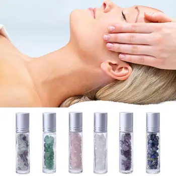 

1 Pc10ml Glass Crystal Stone Essential Oils Bottle On Empty Roller Perfume/Aromatherapy - Bottles Massage Refillable Roll S G6K4