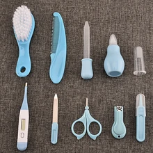 Детский медицинский набор, коробка для стрижки кистей, ножницы для ухода за ребенком, набор для ухода за малышом, 10 шт./компл., милый детский комплект для кормления YJW008