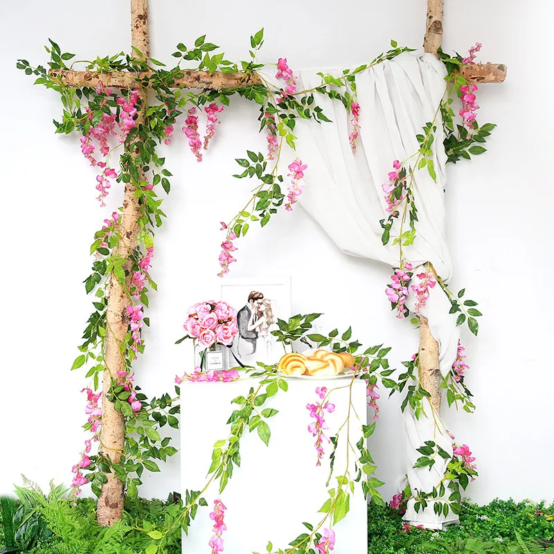2 м Wisteria цветок лоза бобы дерево DIYwedding домашний сад Декор растения Глициния