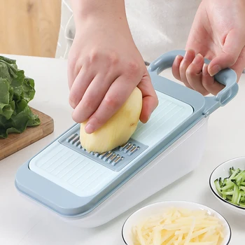 

Chopping Artifact Manual Vegetable Cutter Blue Multifunctional Grater Stylish Simplicity Home Kitchen Bar Supplies Lazy Artifact