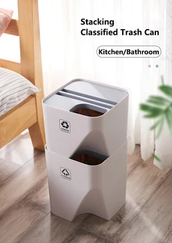 

Kitchen Trash Can Trash Bin Recycling Bin Household Dry And Wet Separation Waste Bin For Bathroom Kitchen New