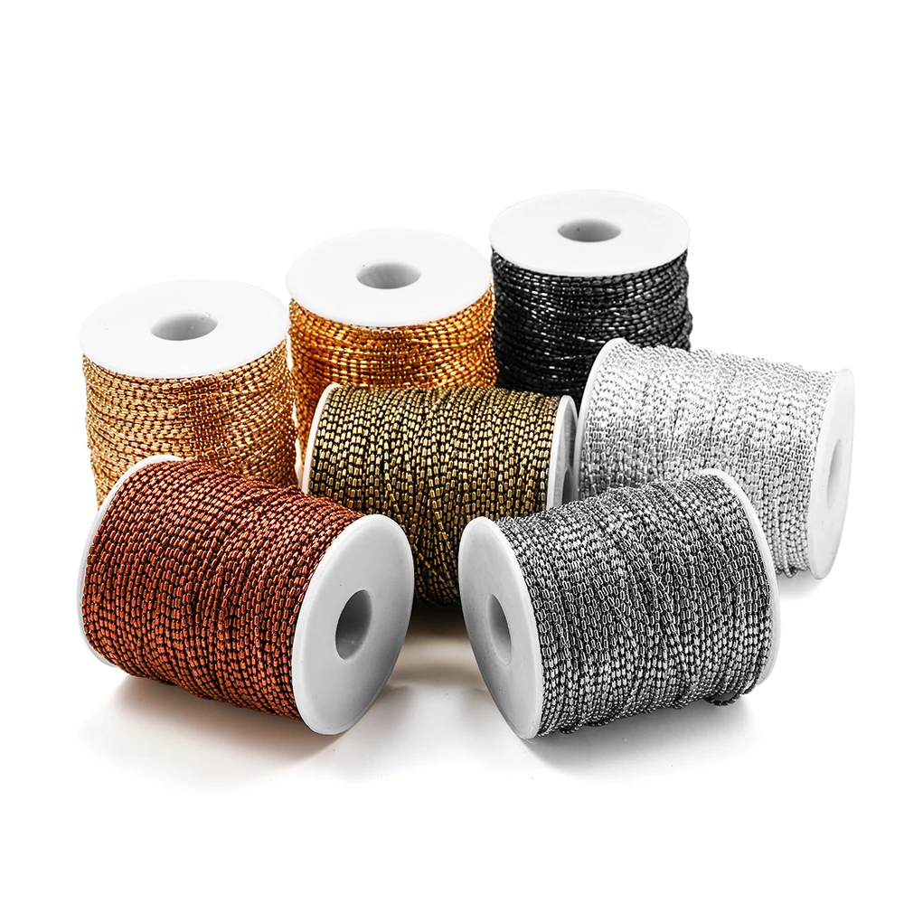 2M/lot 1,5mm Gold Groß Kupfer Zylindrischen Perle Kette Bambus Ketten Für DIY Halskette Armband Schmuck Machen liefert – Detail 5