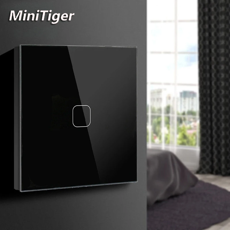 MiniTiger LED Lamp Touch Switch EU/UK Standard Glass Panel Switch, 2 Gang 1 Way, AC220V EU Light Wall Touch Screen Switch|Switches| - AliExpress