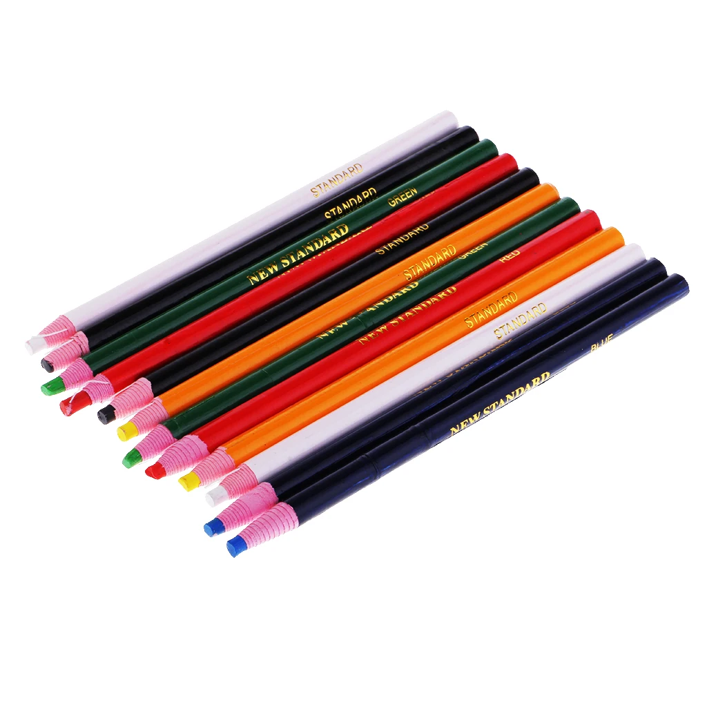12Pcs Peel Off Markers Chinagraph Grease Wax Pencil for Metal Glass Fabric