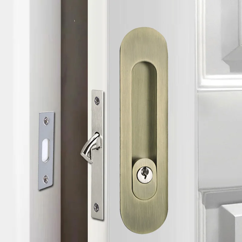 TOPKNORR Sliding Door Invisible Interior Door Lock Sliding Door Kitchen Bedroom Balcony Hook Lock Furniture Accessories