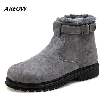 

2019 Winter Suede Versatile Comfortable Fashion Ankle Boots Plus Velvet High To Help Warm Men's Martin Shoes