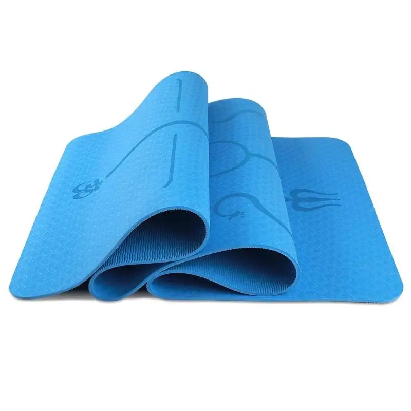 1830*610*6 мм ТПЭ Коврик для йоги с позиционной линией нескользящий коврик для начинающих экологический фитнес гимнастический коврик