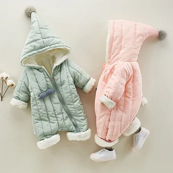 

Newborn Winter Rompers Overalls Kids Polar Fleece Hooded Coat Jacket For Baby Boys Girls 3M 6M 9M 12M 18M Snowsuit TX154