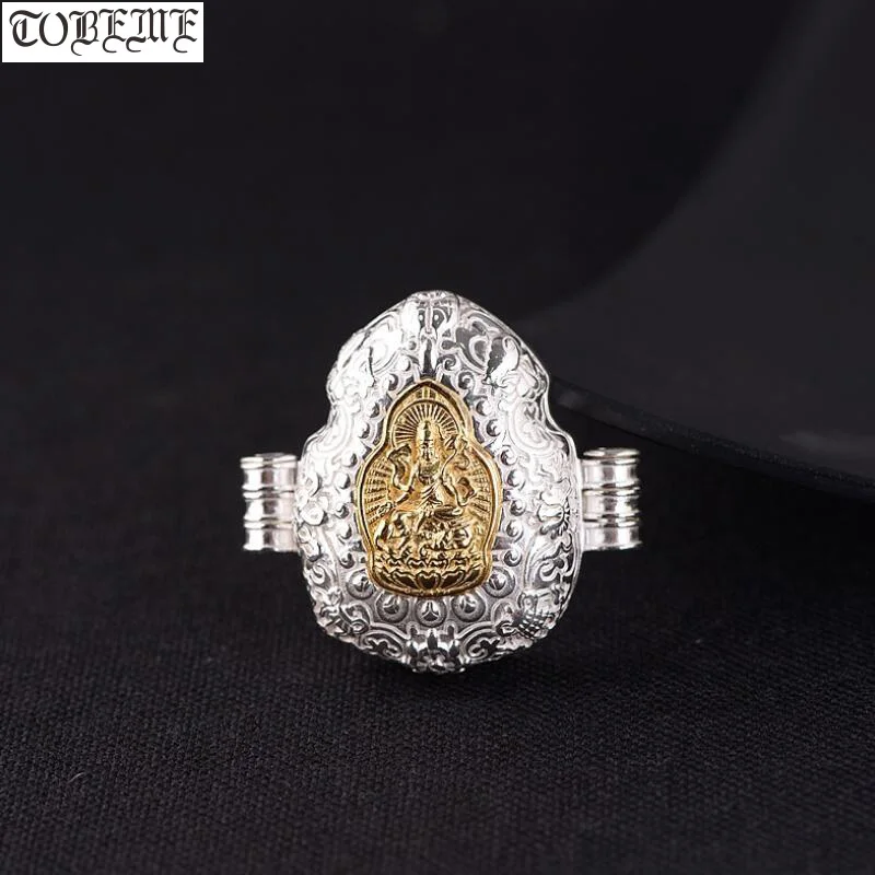 Real 925 Silver Eight Buddha Statue Pendant Pure Buddhist Gau Prayer Box Amulet Good Luck | Украшения и аксессуары