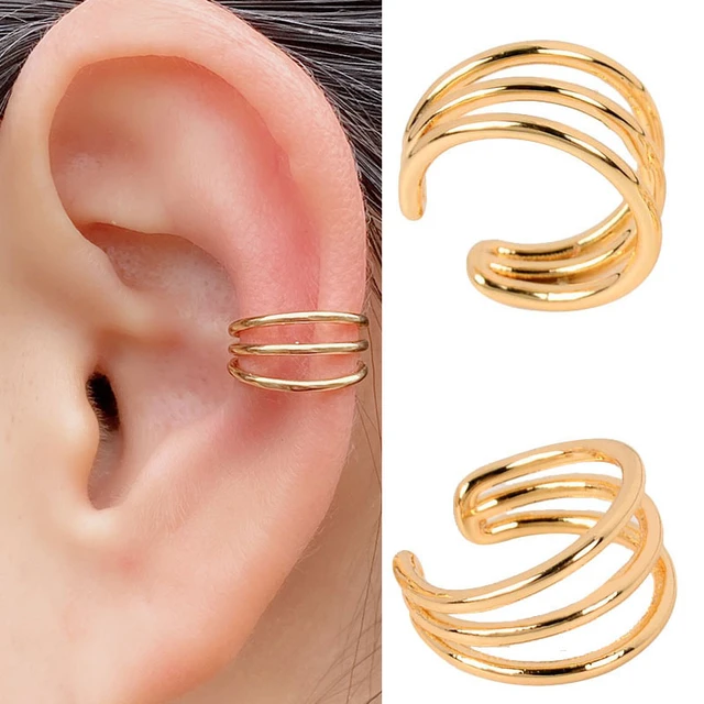 Simple Band Ear Cuff Ear Cuff No Piercing Gold Ear Cuff Ear Cuff Non Pierced  Fake Helix Piercing Silver Ear Cuffs Fake Piercings - Etsy