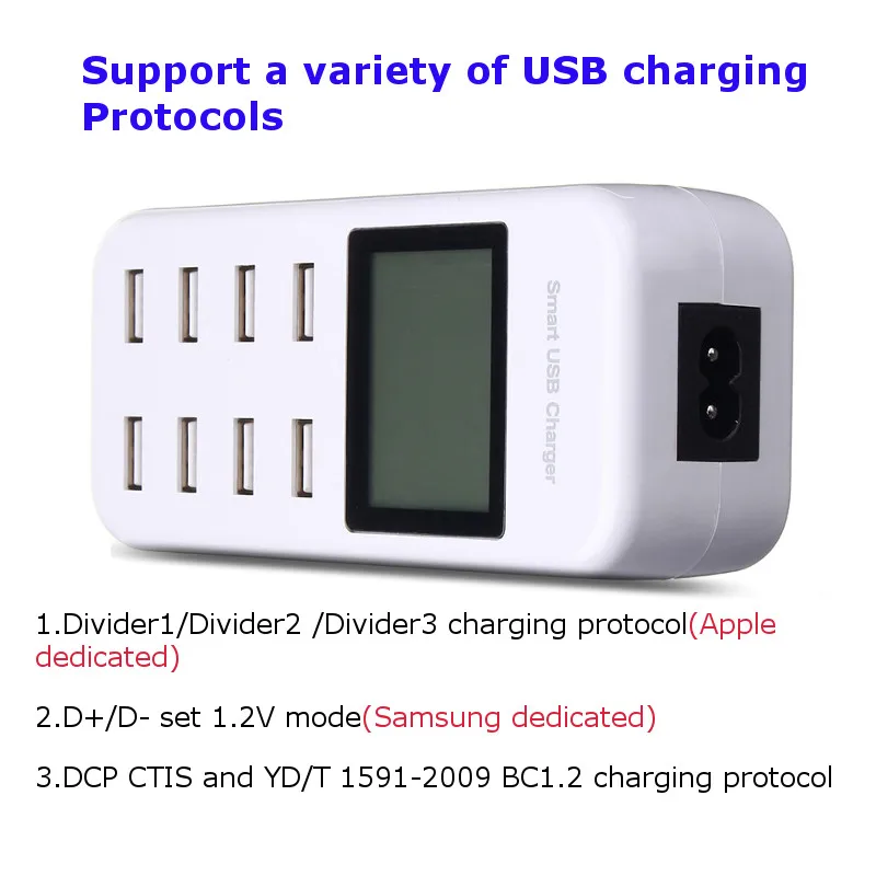 USB мульти зарядное устройство s 8 Порт 5 В/8A usb Зарядка адаптер питания настенный путешествия настольное зарядное устройство концентратор