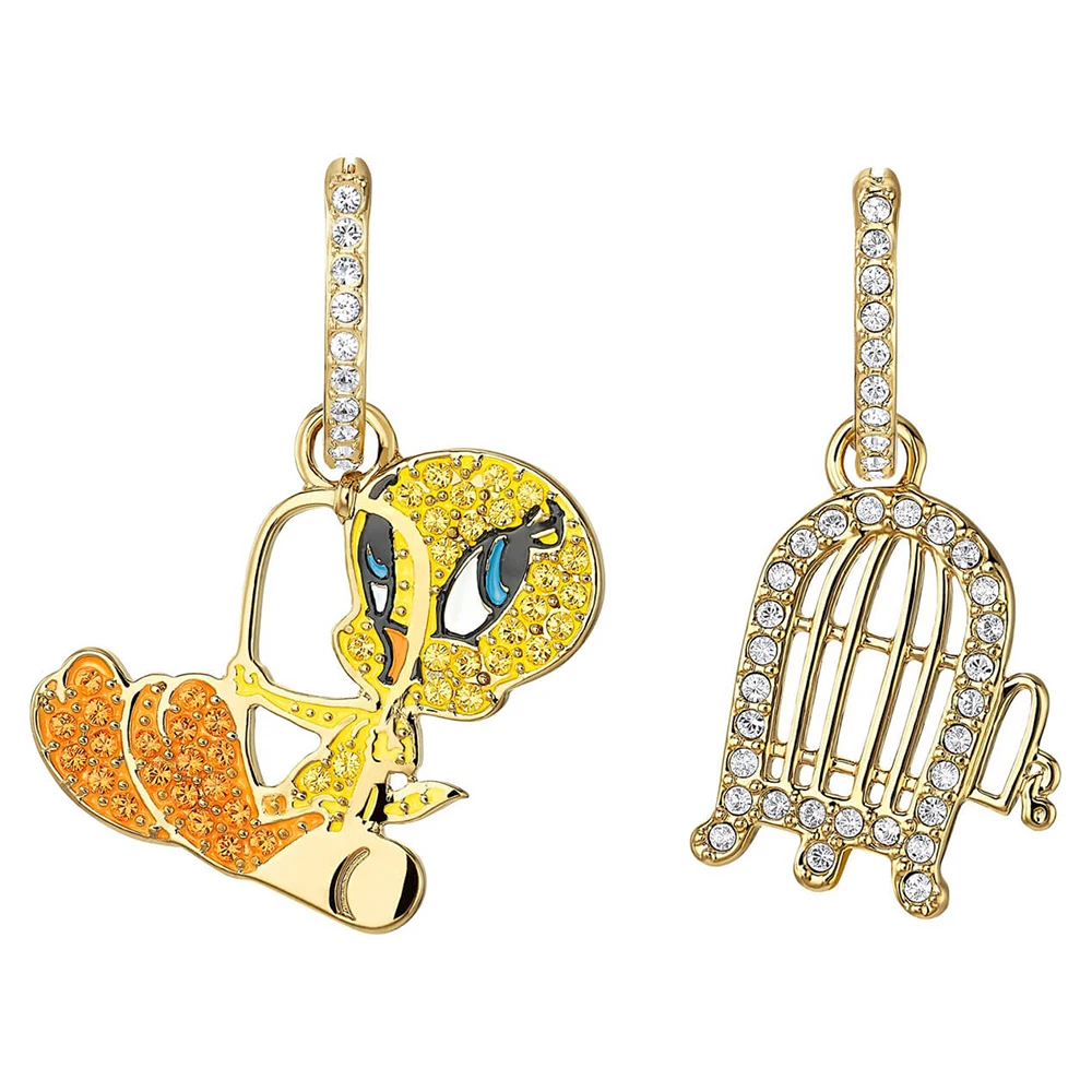 

SWA [New]MULIER 2019 LOONEY TUNES Canary Cui Chic Birdcage Woman Wild Cartoon Earrings 5487637 Jewelry Send Girlfriend Best Gift
