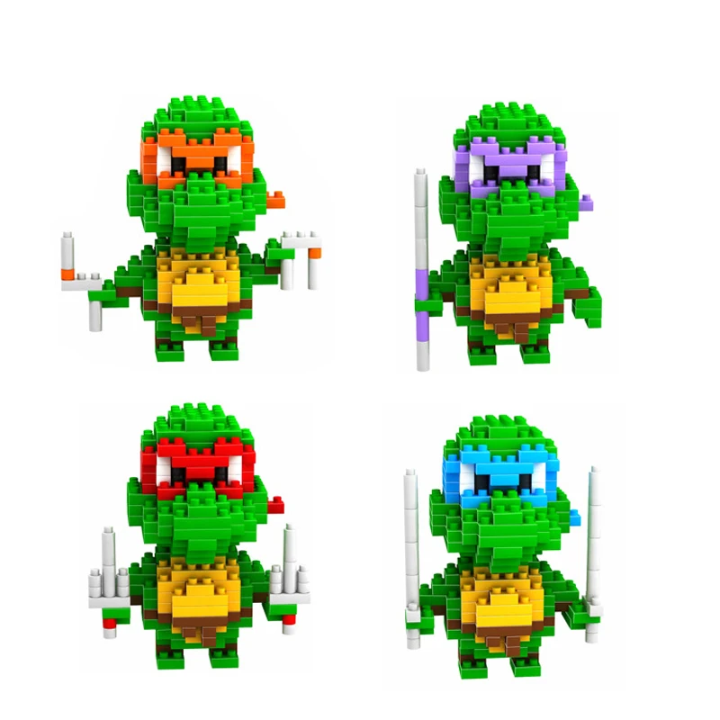 

Hot Comic hero micro diamonds building block ninja Turtle Leonardo Raphael Michelangelo Donatello figures nanobricks toys