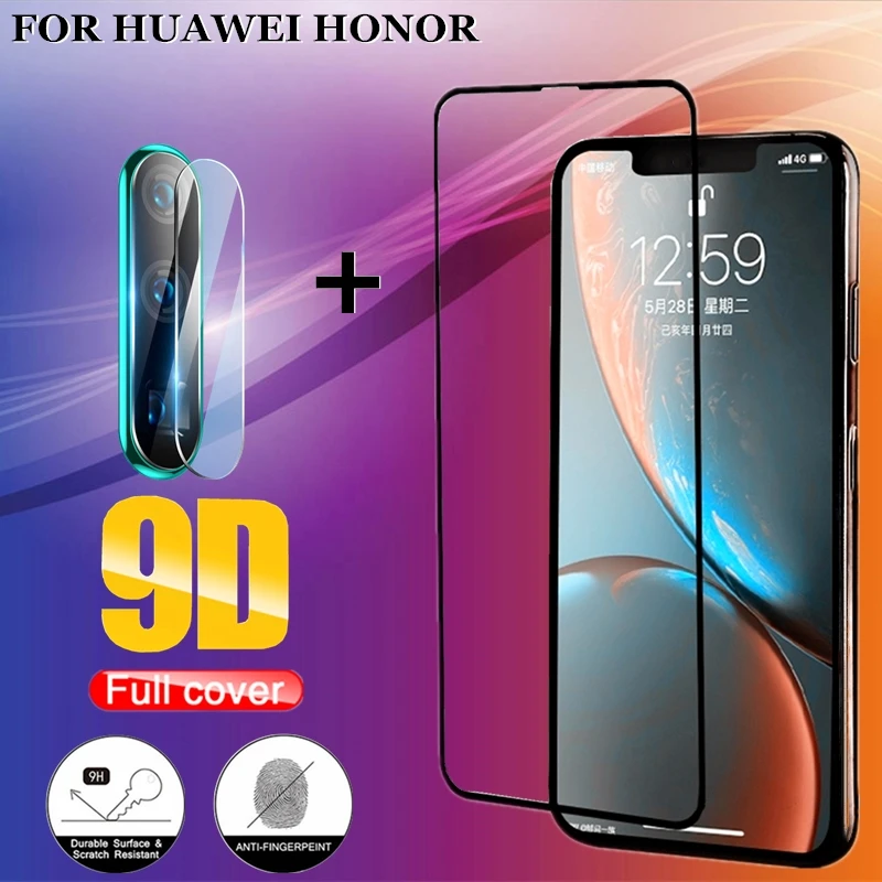 2 в 1 полное покрытие 9D закаленное стекло для Huawei P30 P20 Lite honor 8X 9X Pro 10 20 10i 20i Защитная