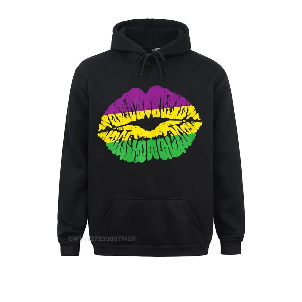 Womens Mardi Gras Kiss Lips Mouth Nola Carnival Party Women Gift T-Shirt__18946 Crazy Hoodies Long Sleeve for Adult  Sweatshirts Cool Clothes On Sale Womens Mardi Gras Kiss Lips Mouth Nola Carnival Party Women Gift T-Shirt__18946black