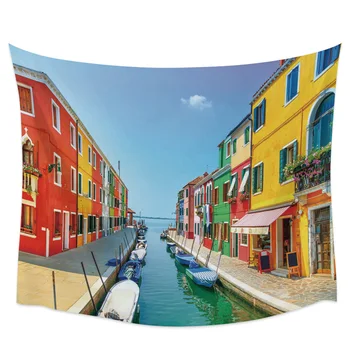 

Italy Venice Water Street Wall Tapestry Cover Beach Towel Picnic Yoga Mat Home Decoration