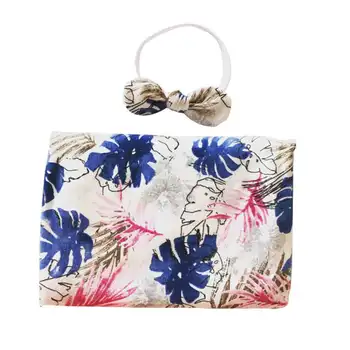 

2PCS Baby Sleeping Bag Floral Print With Headband Set Newborn Anti-kick Sleeping Bags Blankets 0-2T