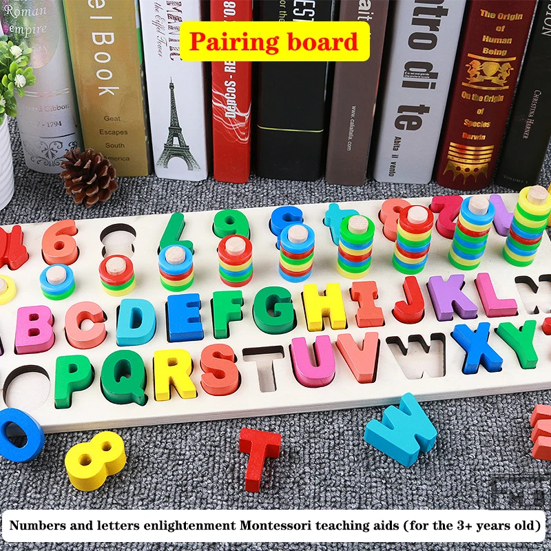 

Number/Color/Letter cognitive logarithmic board montessori toys for the 3+years old kid