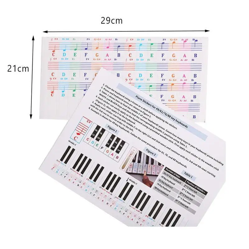 Прозрачная Съемная наклейка на клавиатуру пианино s электронная наклейка на фортепиано спектр Символ наклейка в музыкальном стиле заметки 54/61 или 88-key - Цвет: A
