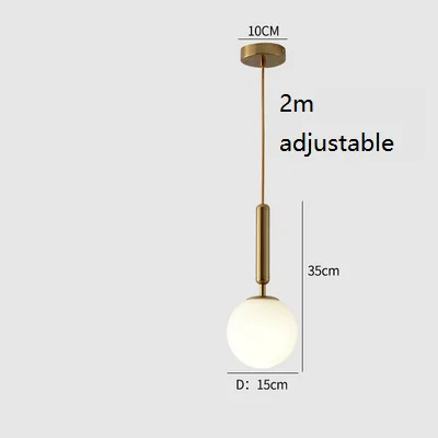 Pendant 15cm Gold A LukLoy современный стеклянный шар настенный светильник прикроватный настенный светильник Ретро настенный подвесной светильник для гостиной диван класс подвесной светильник - Цвет корпуса: Pendant 15cm Gold A