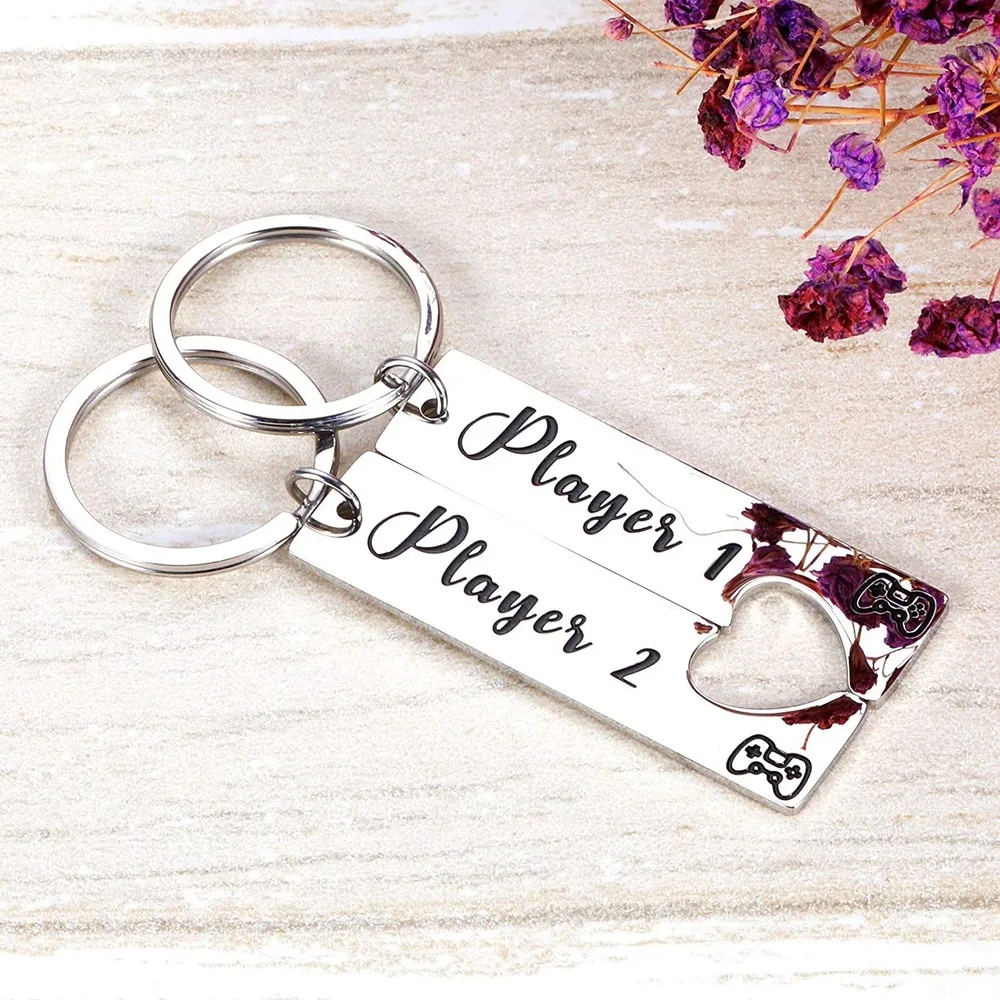 Couple Keychain Player 1 Player 2 Gamer Lover Gifts For Boyfriend ...