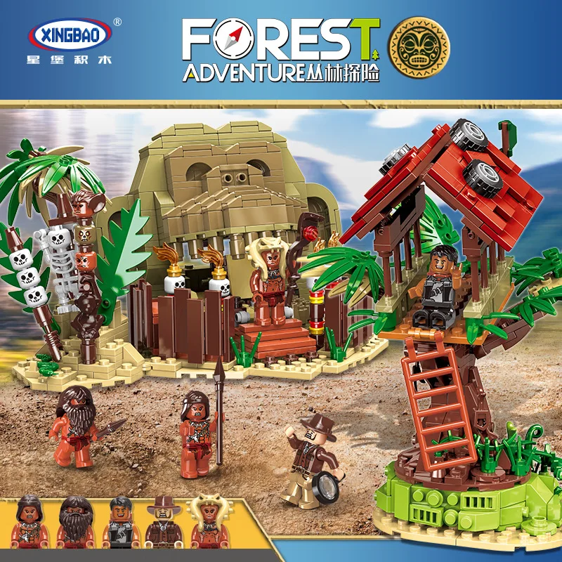 

New Style XINGBAO Adventure Jungle Educational Assembled Building Blocks Children DIY Toy GIRL'S And BOY'S Holiday Gift