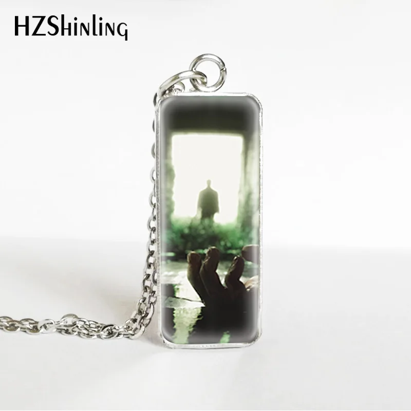 7 HZSHINLING последняя из нас игра прямоугольный из нержавеющей стали стеклянные подвески серебряные ювелирные изделия оптом - Окраска металла: 7