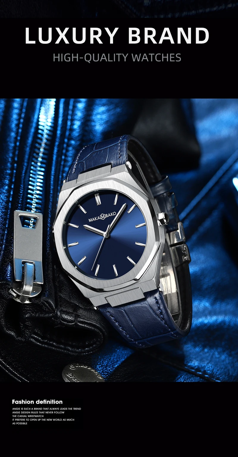 2021 New Luxury Genuine Leather Band Business Men's Quartz Watches Waterproof Creative All Black Dial Brand Male's Wristwatch