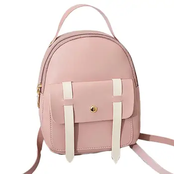 

Backpack Mini Small Backpack Female Ladies Shoulder Bag Flip Cover Pocket Zipper Mini Backpack Travel School Bag Pouch Handbag