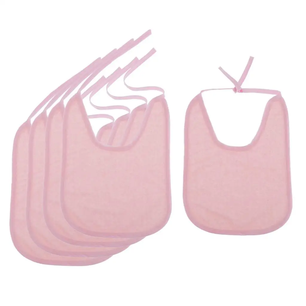Pack of 5 Pcs Baby Adult Mealtime Bib Clothes Protector Washable Waterproof 