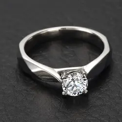 4-коготь Классическая GIA бриллиантовый солитер Обручение кольцо для Для женщин 0.43ct GIA бриллиант Ювелирная Свадебная лента ручной работы
