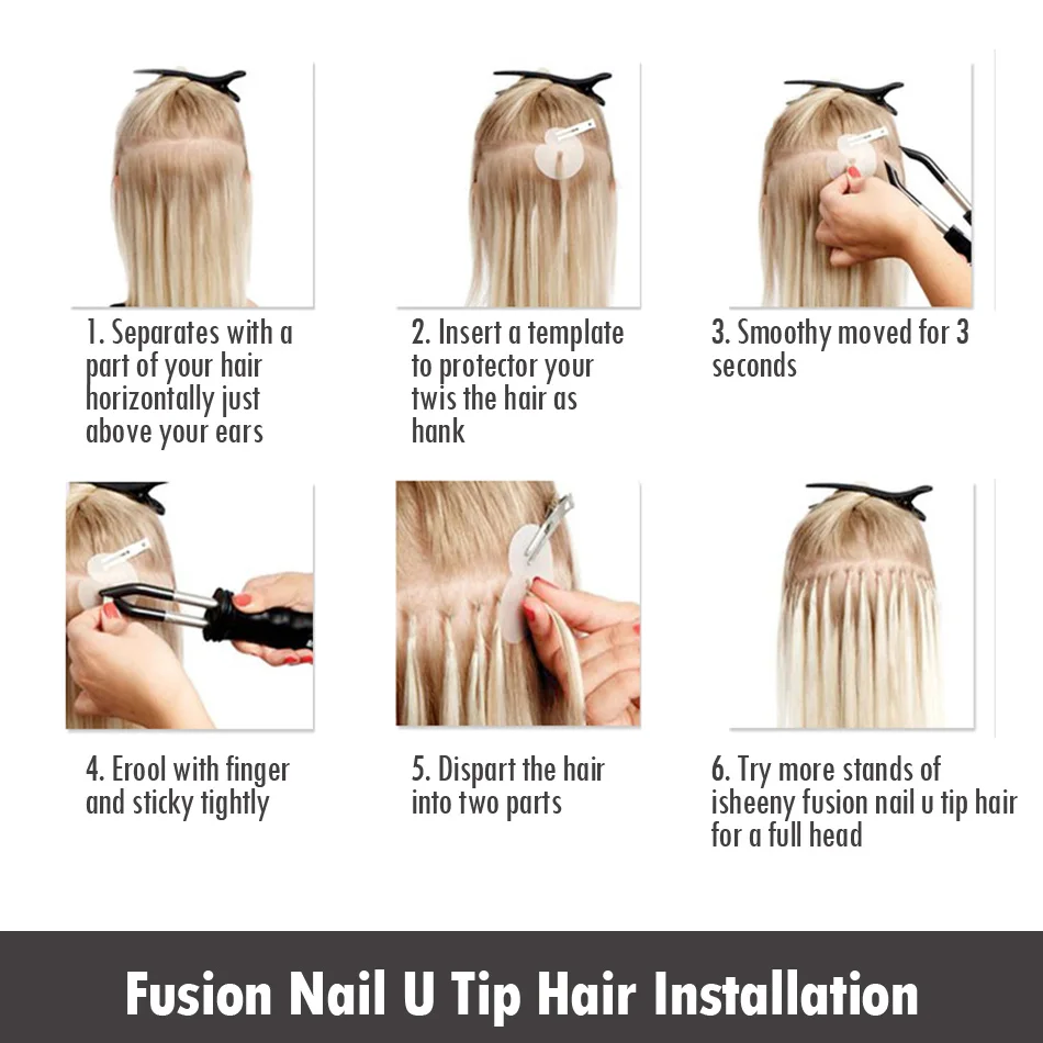 Isheeny 12 14 18 20 22 Fusion Hair Extensions Remy Nail U Tip