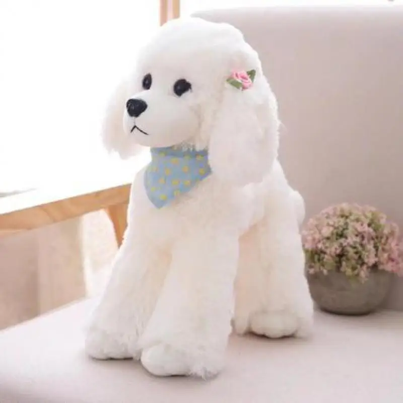 6 цветов 25-40 см имитация плюшевая собака кукла, пудель плюшевая домашняя мебель Игрушки для подарки для девочек на день рождения - Цвет: 2