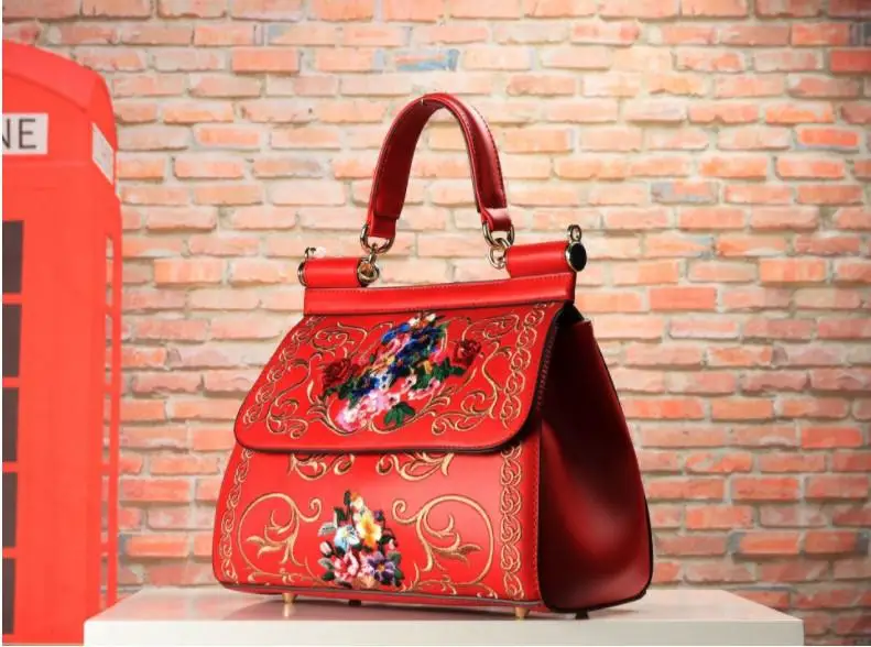 Женская сумка, сумка с вышивкой, милая Дамская Геометрическая элегантная дизайнерская сумка, известный бренд Bolso, дамская сумка, сумки из искусственной кожи - Цвет: 6