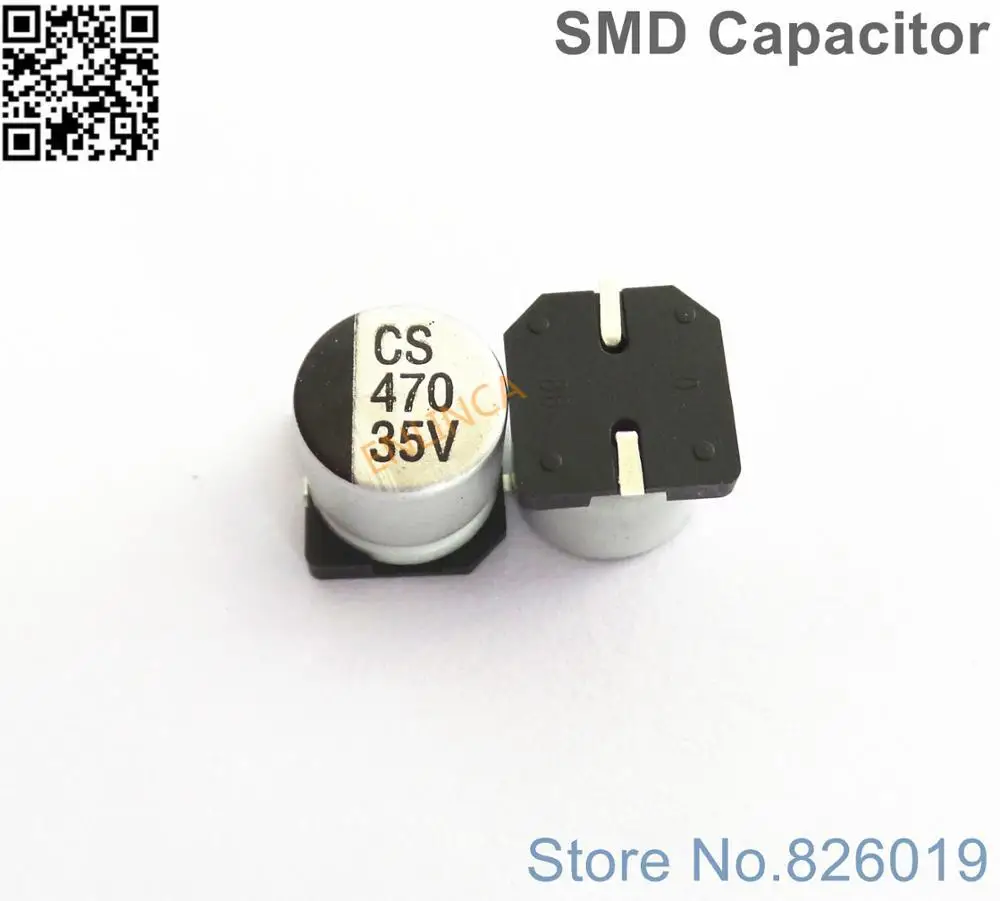 10PCS 470uF 35V 470MFD 35Volt SMD Electrolytic Capacitor 10mm×10mm 