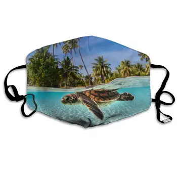 

Mouth Mask Sea Turtle Print Masks - Breathable Adjustable Windproof Mouth-Muffle, Camping Running for Women and Men