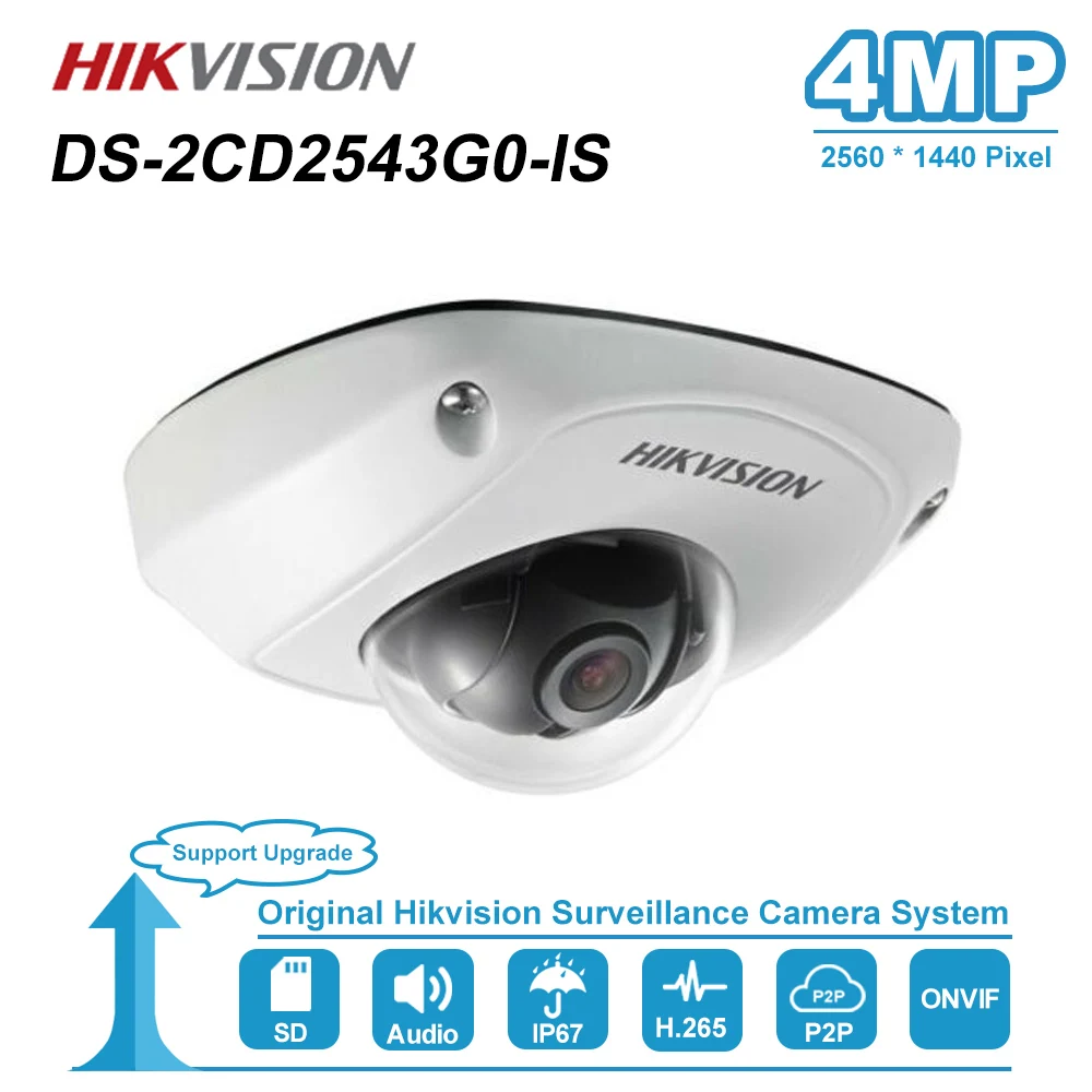 Hikvision 4 МП купольная аудио Wifi ip камера PoE Onvif домашняя/уличная ночного видения CCTV DS