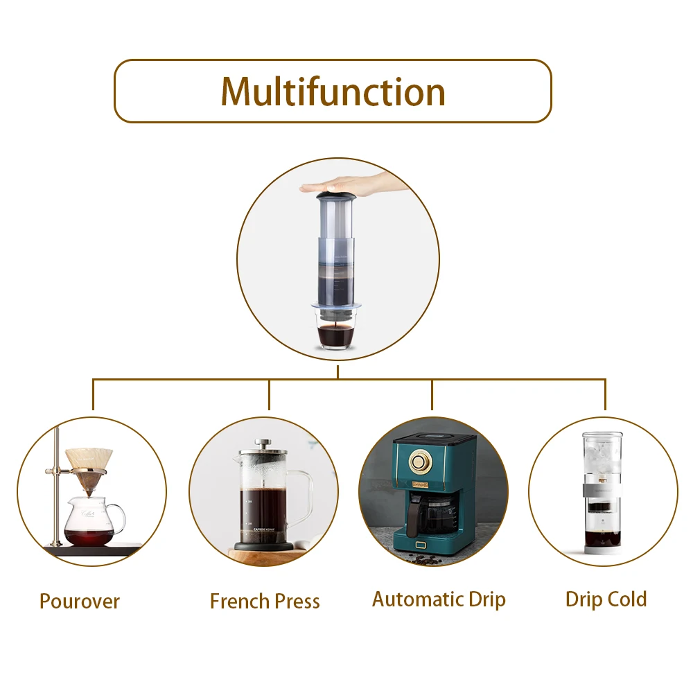 Premium Vector  Coffee machines, french press, cezve, pot, aeropress and  espresso machine. coffee brewing tools, cups and coffee pots vector  illustration set. hot drink coffee element. coffee cup and machine for