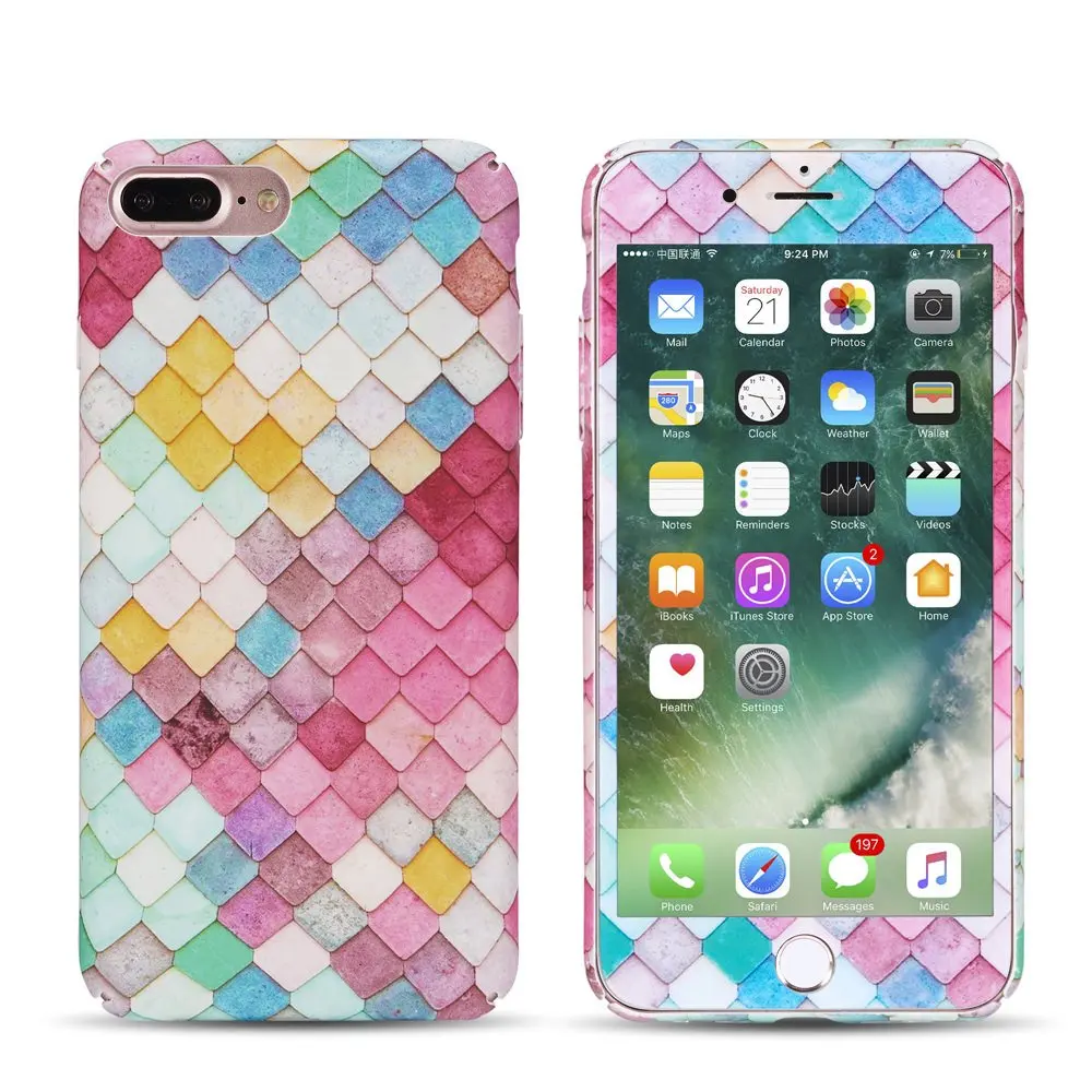 Чехол с полным покрытием 360 градусов для iPhone 8 Plus 7 6S 6 гибридный противоударный